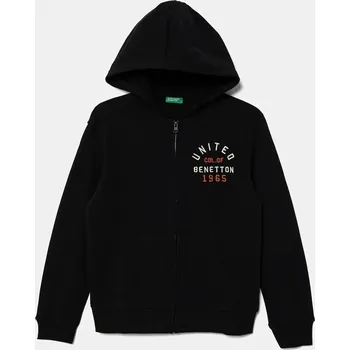 Chlapecká mikina Dětská bavlněná mikina United Colors of Benetton 3J68C505C.G.seasonal černá 99X, vel. 120