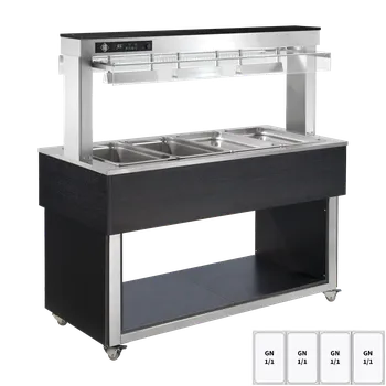 Bufet vyhřívaný, vodní GN 4-1/1 Wenge | RM - TR RED+ 4W