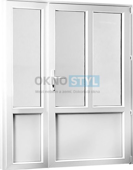 OKNOSTYL.cz vchodové dveře vedlejší 1580 x 2080 cm REHAU Smartline+ dvoukřídlé pravé Bílá