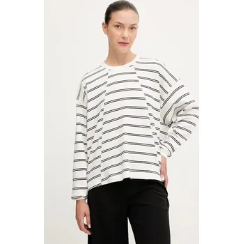 Pánské tričko Bavlněné tričko G-Star A line stripe oversized béžová barva, D27183-E134 D27183.E134 01X, vel. S