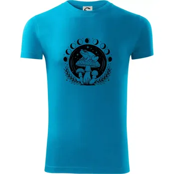 Pánské tričko Goblincore fáze měsíce - Viper FIT - Pánské zůžené tričko - S ( Světlý tyrkys )