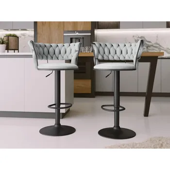 Barová židle Mirjan_zondo Set barových židlí Archie DC-1141/CM (černá + šedá)