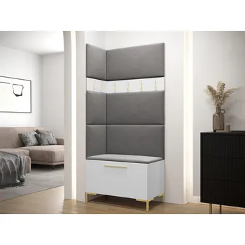 Předsíňová stěna Mirjan_zondo Předsíň Futura IV (bílá + ocelová šedá)