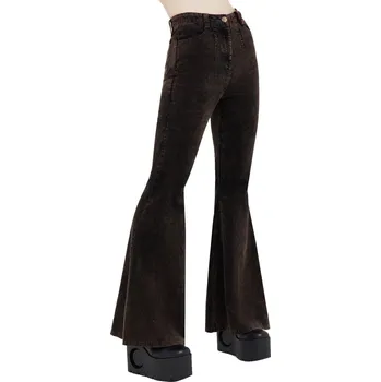 Dámské kalhoty kalhoty dámské (manšestrové) KILLSTAR - Midnight - Brown - XS