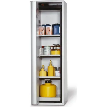 Protipožární skříň na nebezpečné látky asecos Edition G 63, 3 police, levé skládací dveře, šedá
