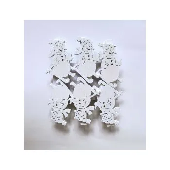 Vánoční dekorace 24LK005 Dekorace kolíčky se sněhulákem