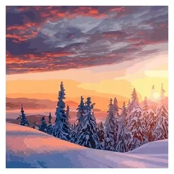 Set školních potřeb Malowanie po numerkach 40x50cm Zima widok z górskiego szlaku, Norimpex