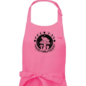 Kuchyňská zástěra Goblincore fáze měsíce - Dámská zástěra na vaření - Univerzální velikost ( Růžová )