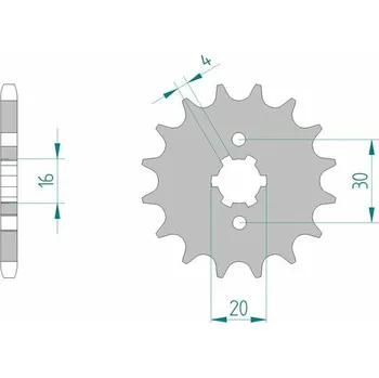 Nářadí na motocykly Ocelová standardní přední řetězová kola AFAM 24200 - 428 24200-16
