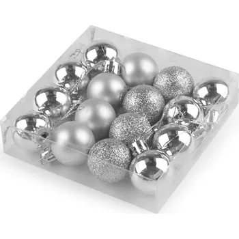 Vánoce Vánoční baňky Ø30 mm Balení: 1 krab., Varianta: 1 stříbrná - 8596475680387