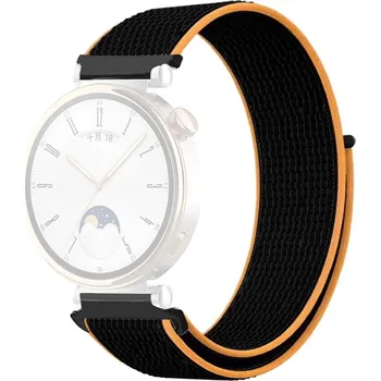 Ostatní příslušenství k chytrým hodinkám VSECHNONAMOBIL 119628 NYLON Vyměnitelný řemínek pro Huawei Watch GT 4 41mm BLACK-ORANGE