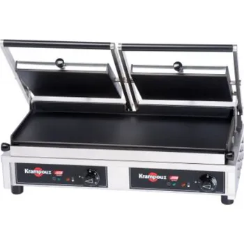 Kuchyňský gril Krampouz Gril kontaktní na paniny Easyclean 2v1 dvojitý, velký, hladký
