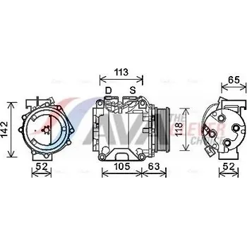 Kompresor klimatizace Kompresor, klimatizace AVA HDAK238