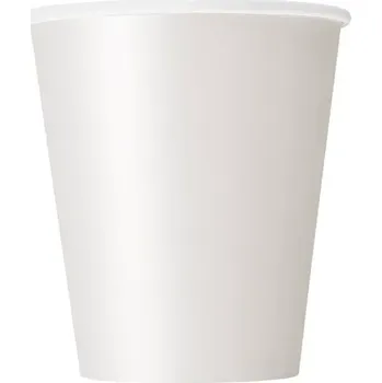 Party nádobí Kelímky papírové - bílé, 8ks (Kelímky papírové - bílé, 8ks)