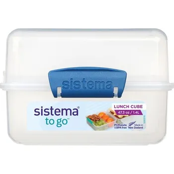 Svačinový box Sistema Box na oběd To Go 1,4l Barva: ocean blue
