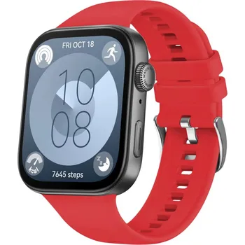 Řemínek na hodinky Silikonový řemínek FIXED Silicone Strap pro Huawei Watch FIT 4/4Pro/3, červený