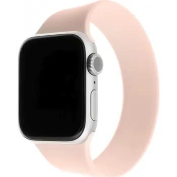 Řemínek na hodinky Elastický silikonový řemínek FIXED Silicone Strap pro Apple Watch 42/44/45/46/49mm, velikost XS, růžový