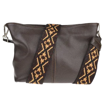 Kabelka NovaKabelka.cz Kožená italská crossbody kabelka Batilda Cafe s přídavným popruhem