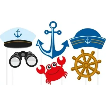 Party dekorace Rekvizity do fotokoutku - Námořník 6 ks (Rekvizity do fotokoutku - Námořník 6 ks)