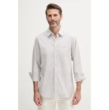 Pánská košile Bavlněná košile Armani Exchange pánská, šedá barva, regular, s klasickým límcem, XM000445 AF13007 XM000445.AF13007 09X, vel. S
