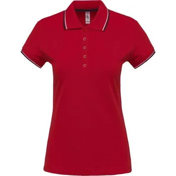 Kariban Ladies' Short-sleeved Polo Shirt, červená (Red)