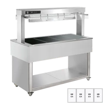 Bufet vyhřívaný, sklokeramický GN 4-1/1 RAL | RM - TR BROWN+ 4R