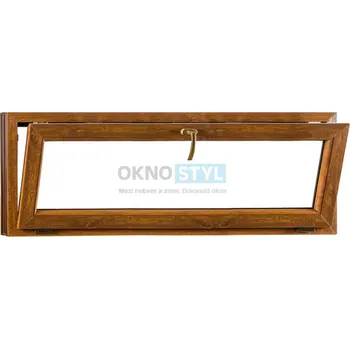 Okno OKNOSTYL.cz plastové okno 1500 x 550 cm REHAU Smartline+ sklopné Bílá / Zlatý dub