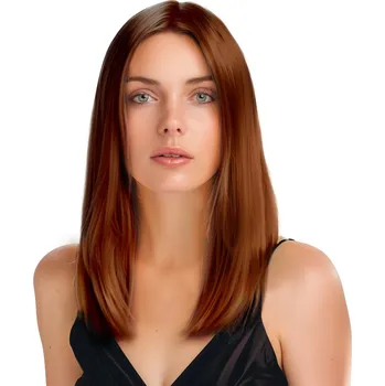 Karnevalová paruka Paruka dámská rovná bez ofiny, hnědá