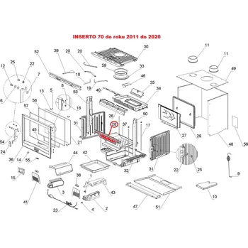 Krbová kamna La Nordica - náhradní zábrana pro INSERTO 70