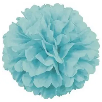 Dekorační závěsné pom pomy světle modré 3ks - 23cm