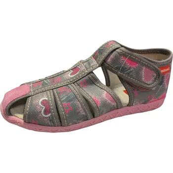 Dívčí obuv „Dětské bačkory Milami 114C-4SR šedé srdce | Botonožka.cz“ Velikost: 34