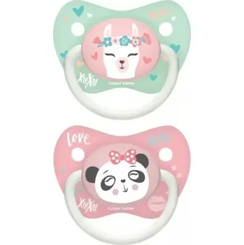 Dětské zboží Canpol Babies Symetrické dudlíky, 0-6m Exotic Animals Růžová/zelená