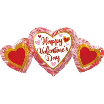 Balónek Foliový balonek srdíčka - Happy Valentýn 86 cm (Foliový balonek srdíčka - Happy Valentýn 86 cm)