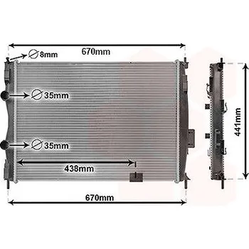 Motor automobilu VAN WEZEL chladič, chlazení motoru 13002414