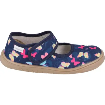 Dívčí bačkory Barefoot balerínky/papučky Milami modré motýlci 28