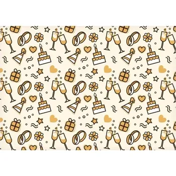 Balící papír Balící papír svatební - zlaté motivy - 100 x 70 cm - 2 ks (Balící papír svatební - zlaté motivy - 100 x 70 cm - 2 ks)