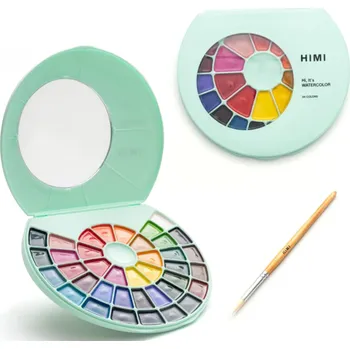 Speciální výtvarná barva HIMI akvarelové barvy - Semi-Moist - 38 Colours in Pans (Green Edition)