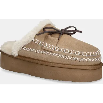 Pánské pantofle Semišové papuče Answear.LAB AW.25.2.A hnědá 82X, EUR 41