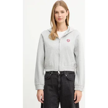 Dámská mikina Mikina Pinko dámská, šedá barva, s kapucí, melanžová, 104227 A2TL 104227.A2TL 90M, vel. S