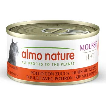 Krmivo pro kočku 6x70g Almo Nature HFC Cat Mousse - Kuře s dýní