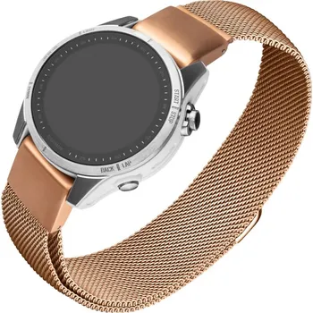 Řemínek na hodinky Síťovaný nerezový řemínek FIXED Mesh Strap pro Garmin QuickFit 20mm, růžově zlatý