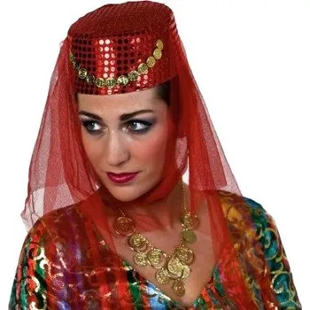 Karnevalový kostým Harémový klobouk - Červený