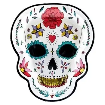 Talíř Papírové talíře Dia de los Muertos 19 x 23 cm – 6 ks