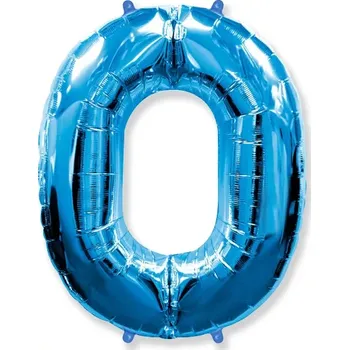 Balónek Foliová číslice - modrá 0 102cm (Foliová číslice - modrá 0 102cm)