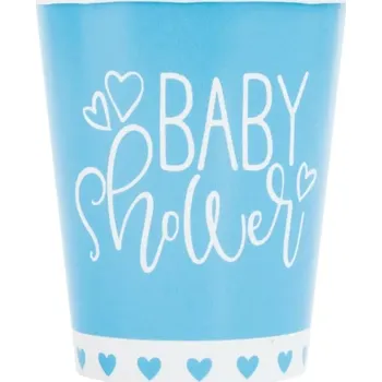 Talíř Papírové kelímky Baby Shower modré