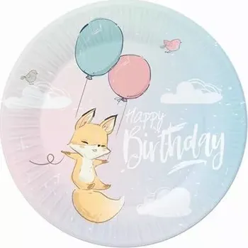 Talíř EKO Papírové talíře Pastel Animals 18 cm