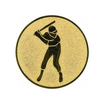 Kovový emblém Baseball Ø25 mm, Barva Bronz