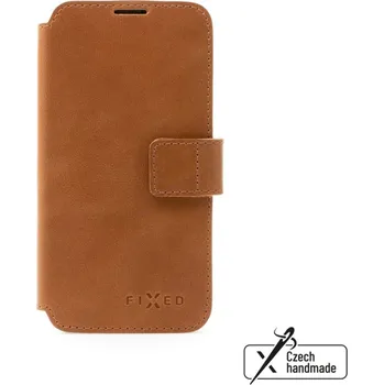 Kožené pouzdro typu kniha FIXED ProFit pro Samsung Galaxy S24, hnědé