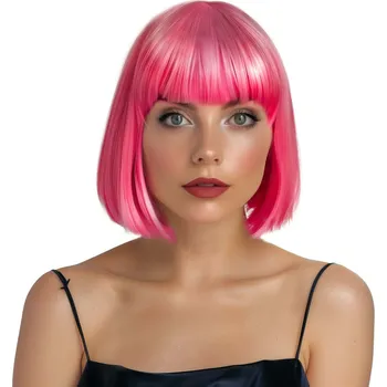 Karnevalová paruka Paruka dámská mikádo, růžová