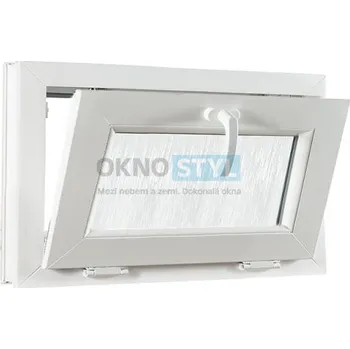 Okno OKNOSTYL.cz plastové okno 600 x 420 cm REHAU Smartline+ sklopné sklo kůra Bílá